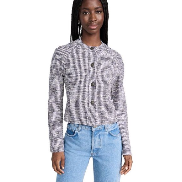 NWT Rag & Bone Navy Marisa Tweed Jacket Size 8 - Picture 1 of 9